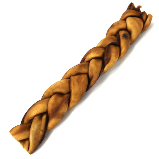 Braided Collagen Stick Dog Treats 12" Thick 25 Pack