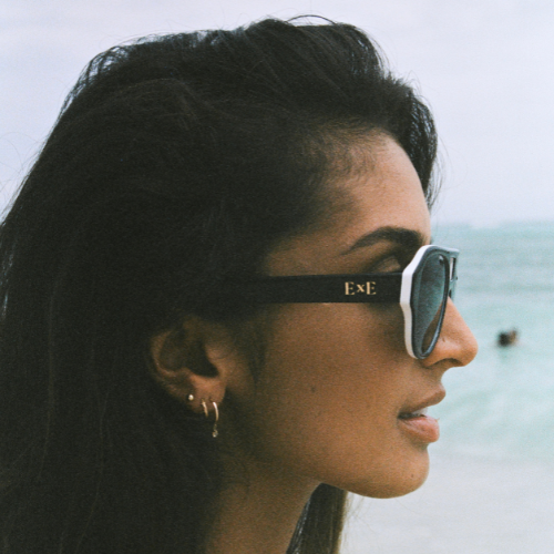 Black and Grey Stripe Eyeglasses – Stylish Lightweight Frames