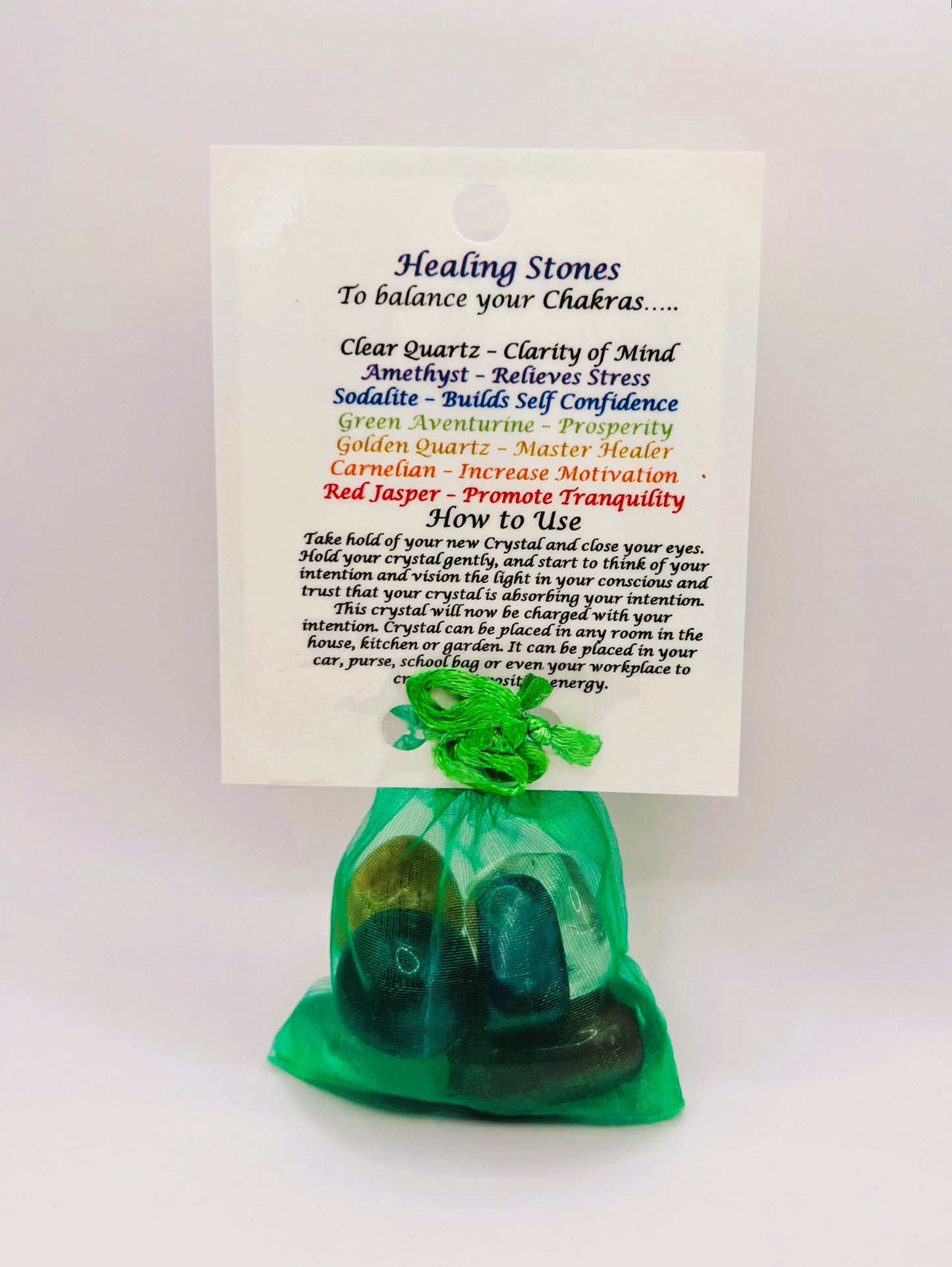 Chakra Crystal Healing Bag by Peacefful Intentions