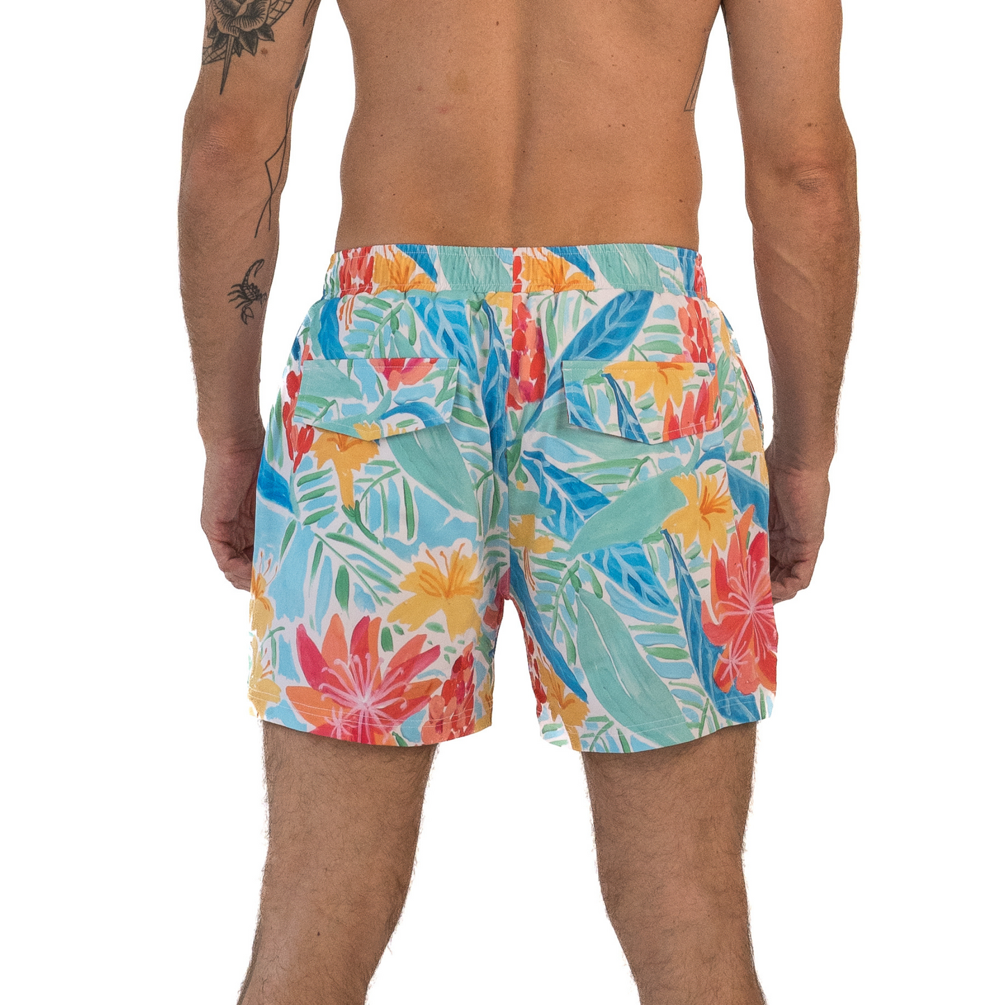 Tropical Print High Waist Shorts – Women’s Summer Casual Wear