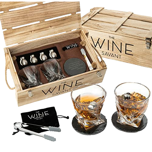Whiskey Glass and Stones Gift Set
