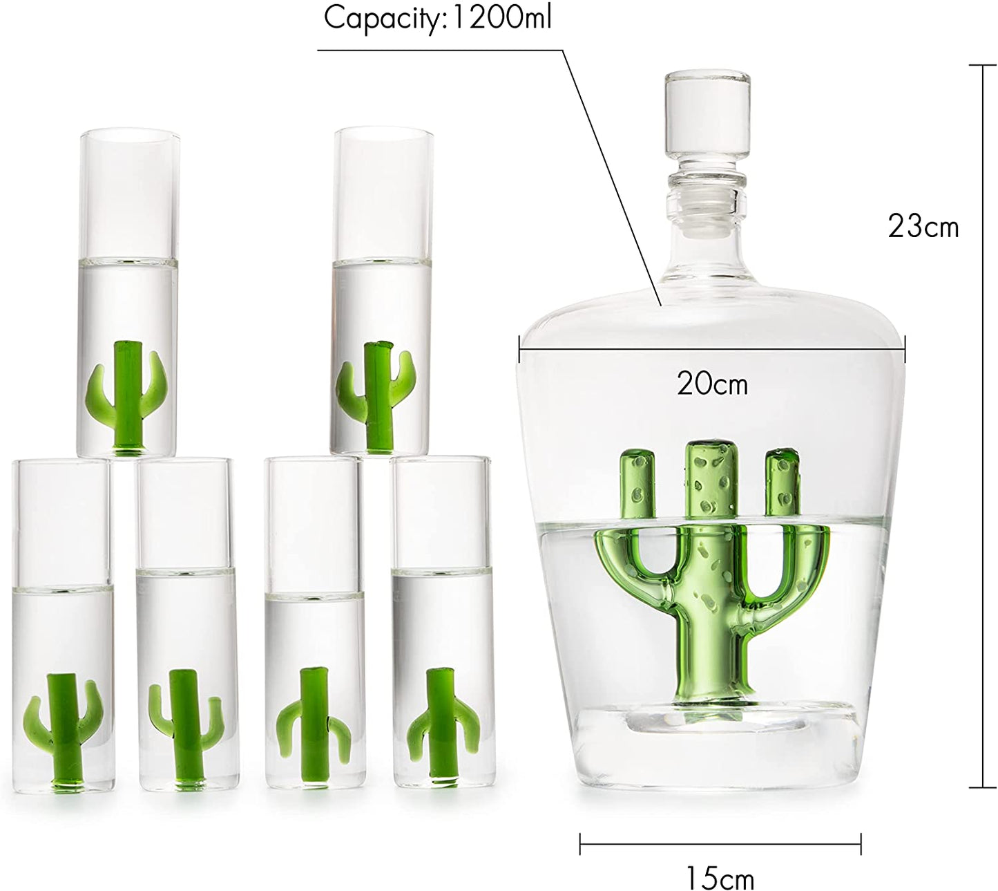 Tequila Cactus Decanter Set
