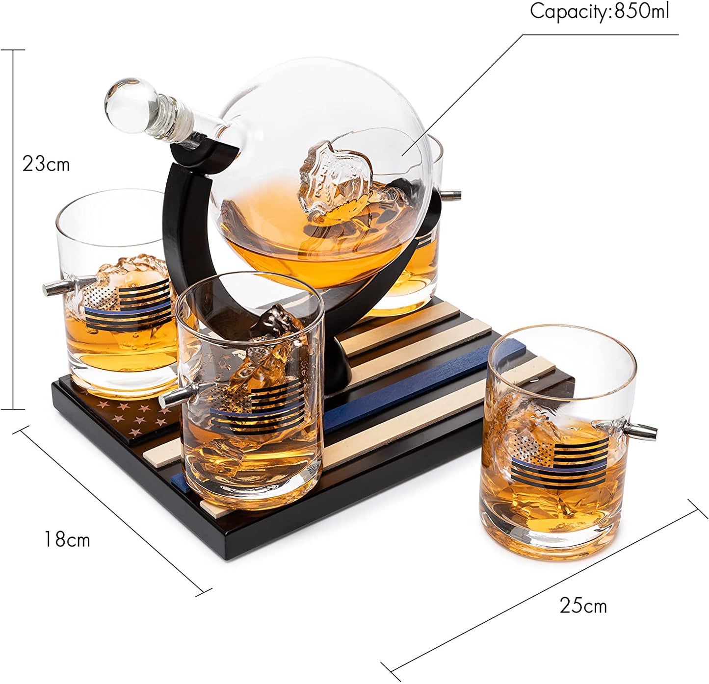 Police Officers Decanter and Glasses Set