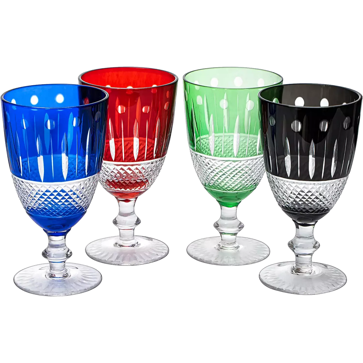 Crystal Italian Multicolor Design Cups Set of 4