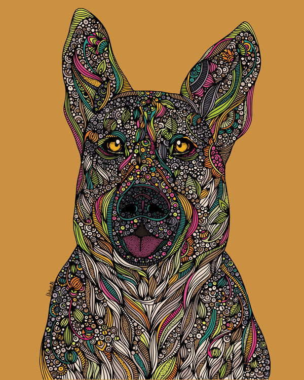 Baxter German Shepherd Art Print – Elegant Dog Wall Decor