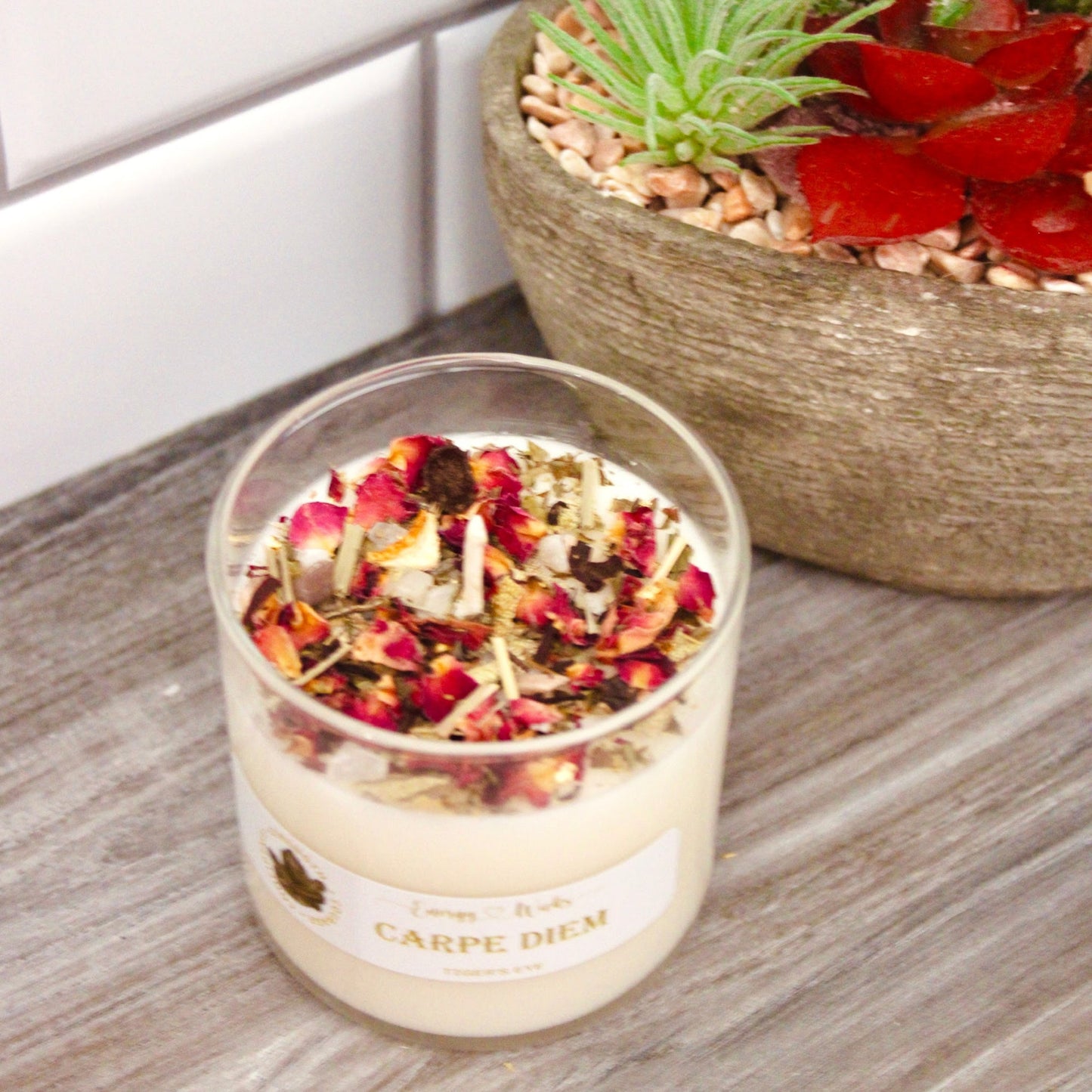 Carpe Diem Crystal Candle by Energy Wicks