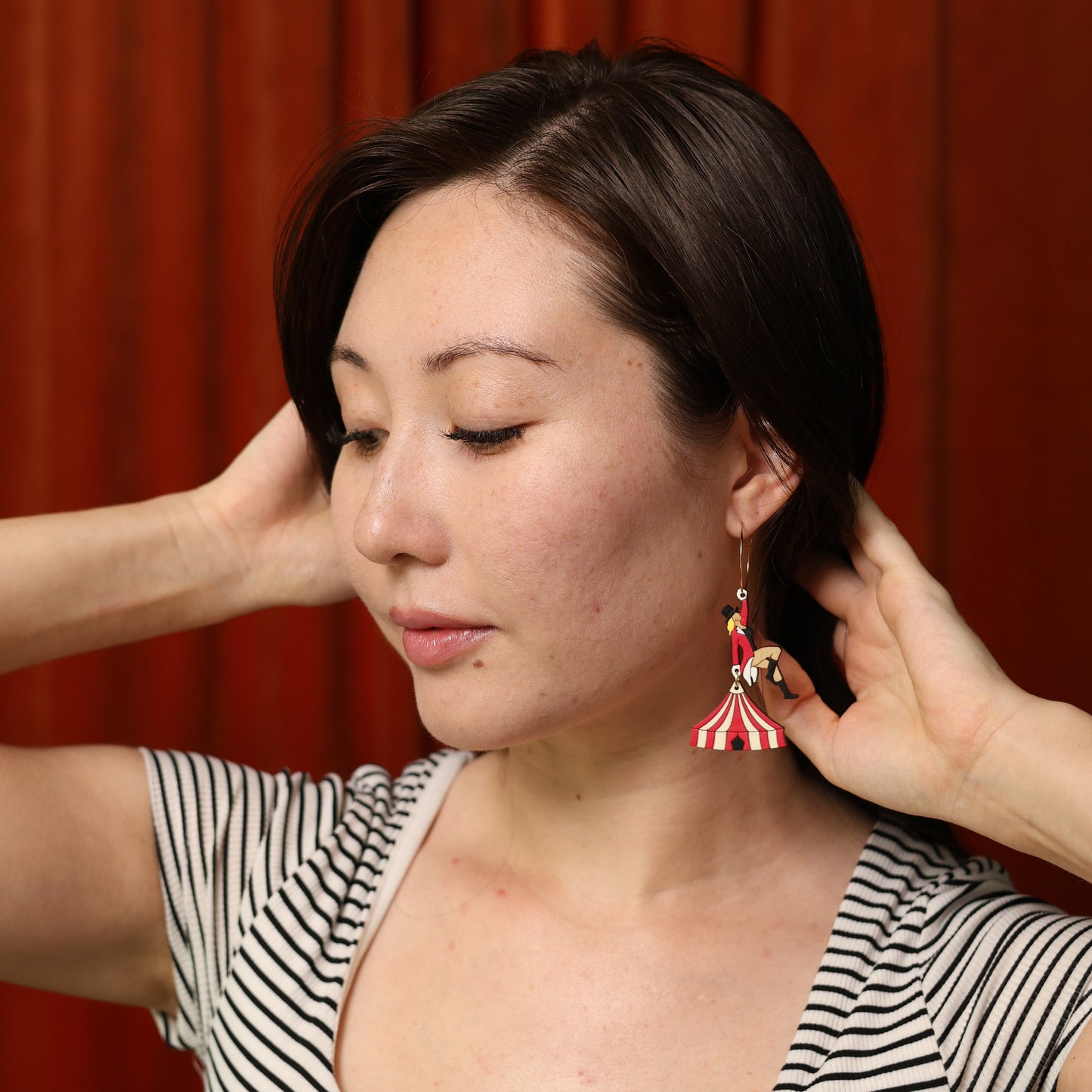 Ringmaster Hoop Earrings in Red – Bold & Theatrical Statement Jewelry