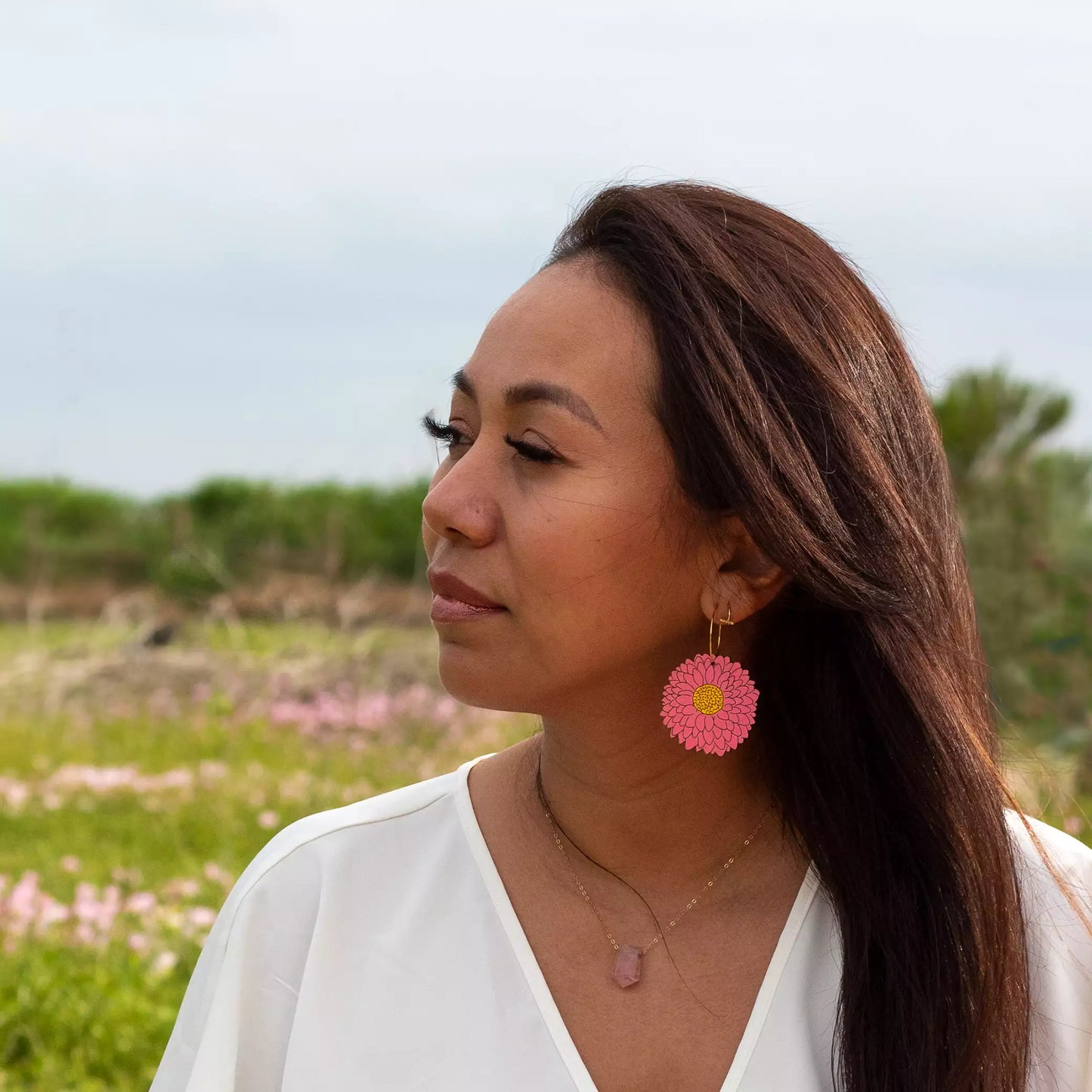 Dahlia Hoop Earrings – Elegant & Floral Statement Jewelry