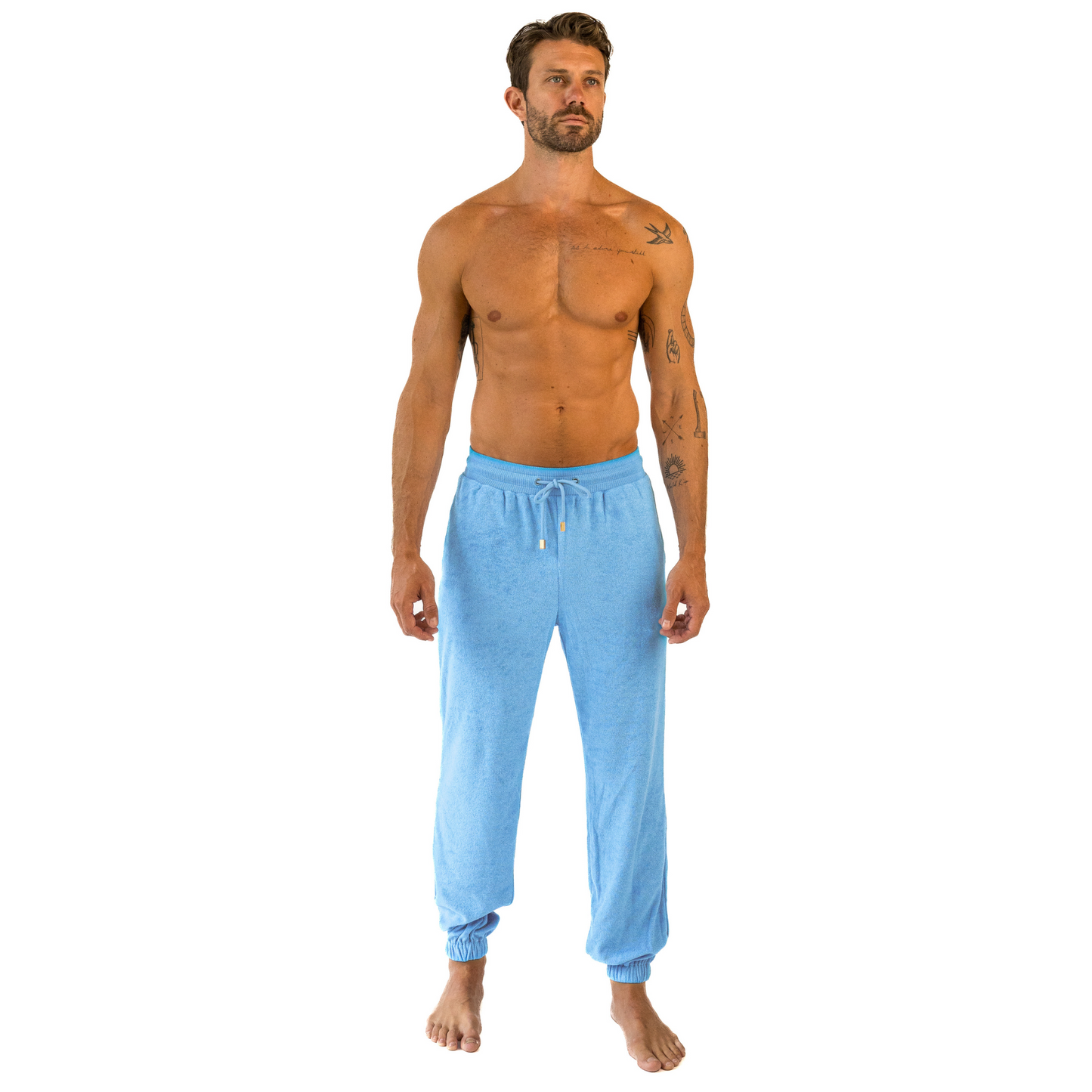 Blue Terry Pants – Soft Casual Lounge & Workout Joggers