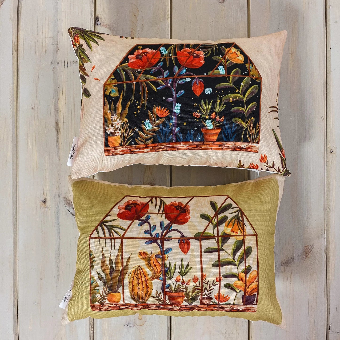 Floral Greenhouse Throw Pillow