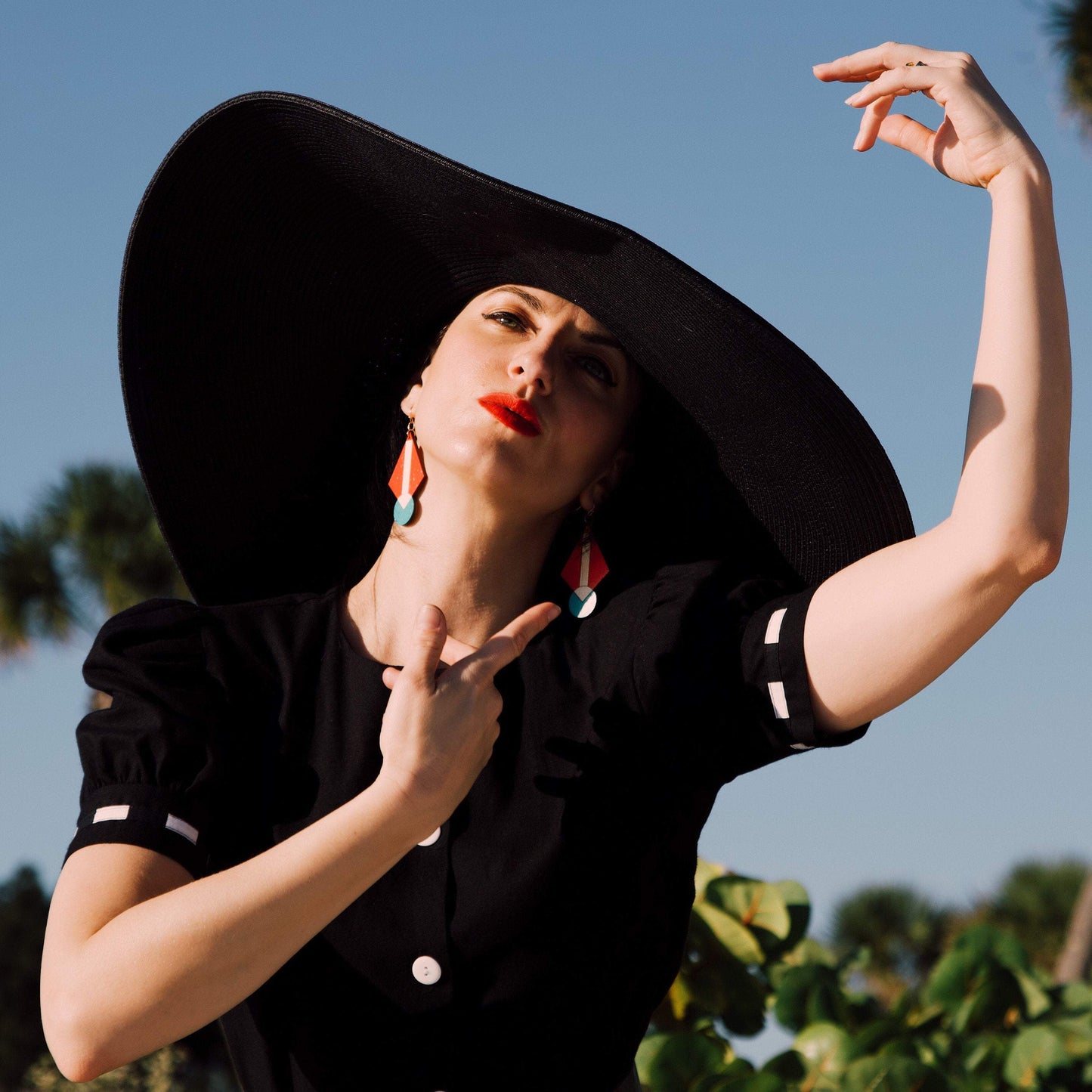 Primary Art Deco Earrings – Bold Geometric Statement Jewelry