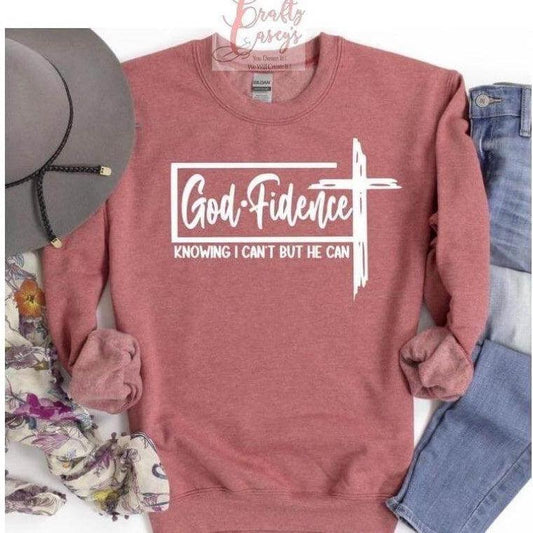 God+Fidence Knowing I Can't But He Can Sweatshirt