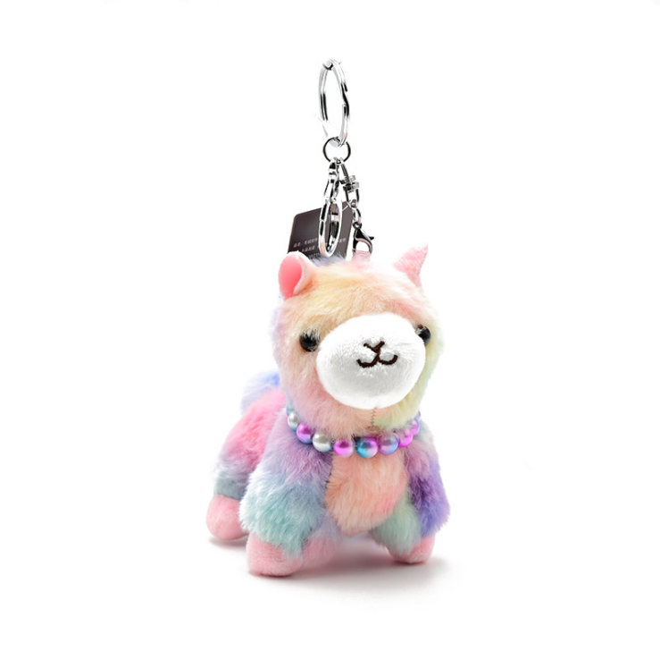 Bamboo Charcoal Alpaca Keychain – Eco-Friendly Plush Accessory