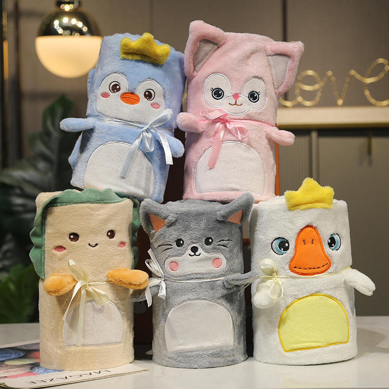 Cozy Cartoon Animal Fleece Baby Blanket – Soft & Snuggly Nursery Essential