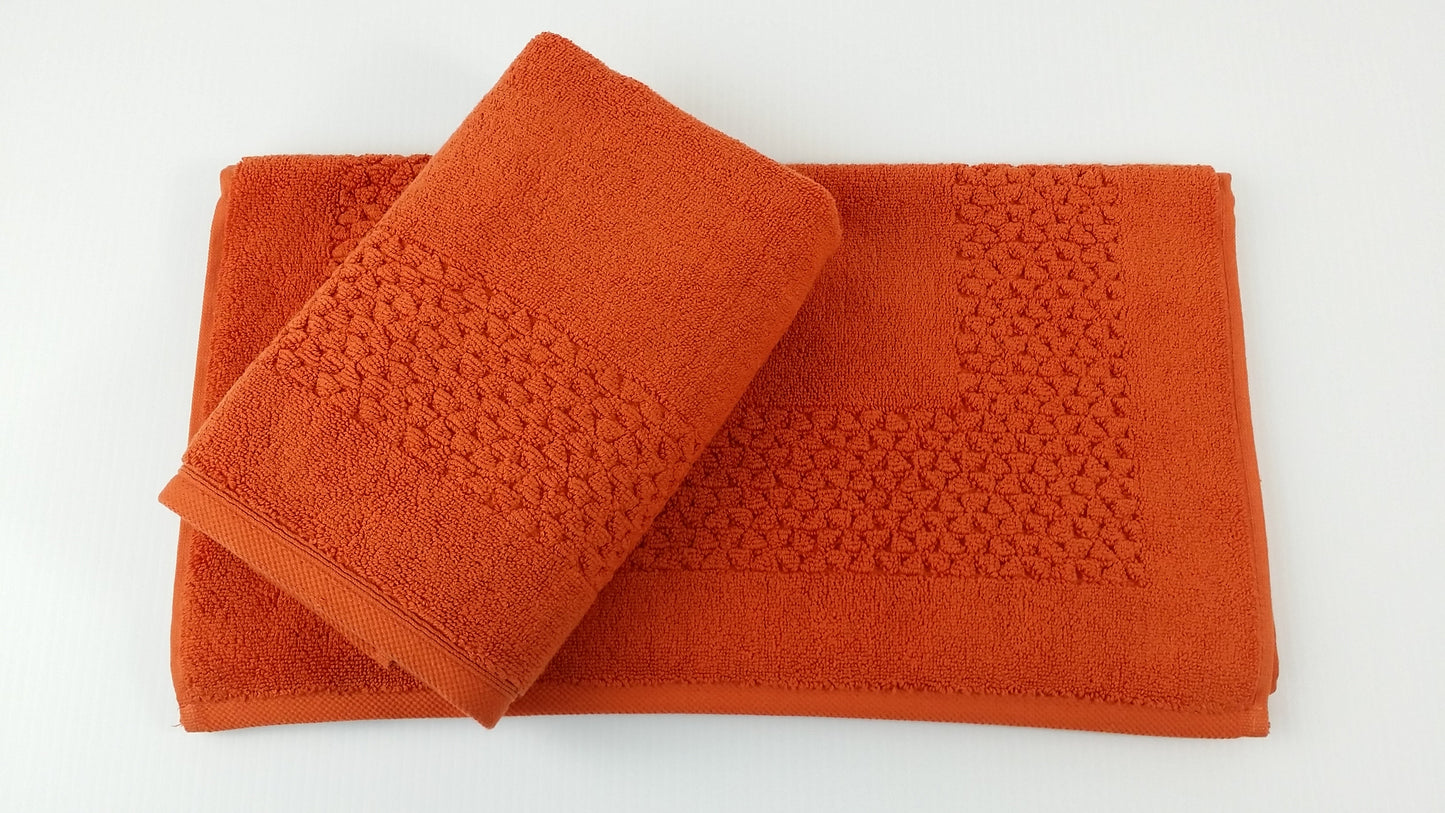 Hardwick Jacquard Turkish Cotton Bath Mat Set – 2-Piece Soft & Durable