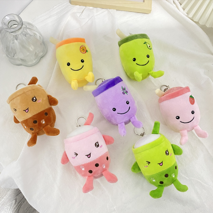 Cute Fruit Drink Plush Keychains – Adorable Soft Drink Accessories