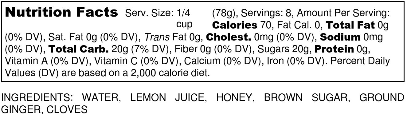 Hot Toddy Mix with Honey Lemon & Ginger – 16oz Immune Boosting Blend