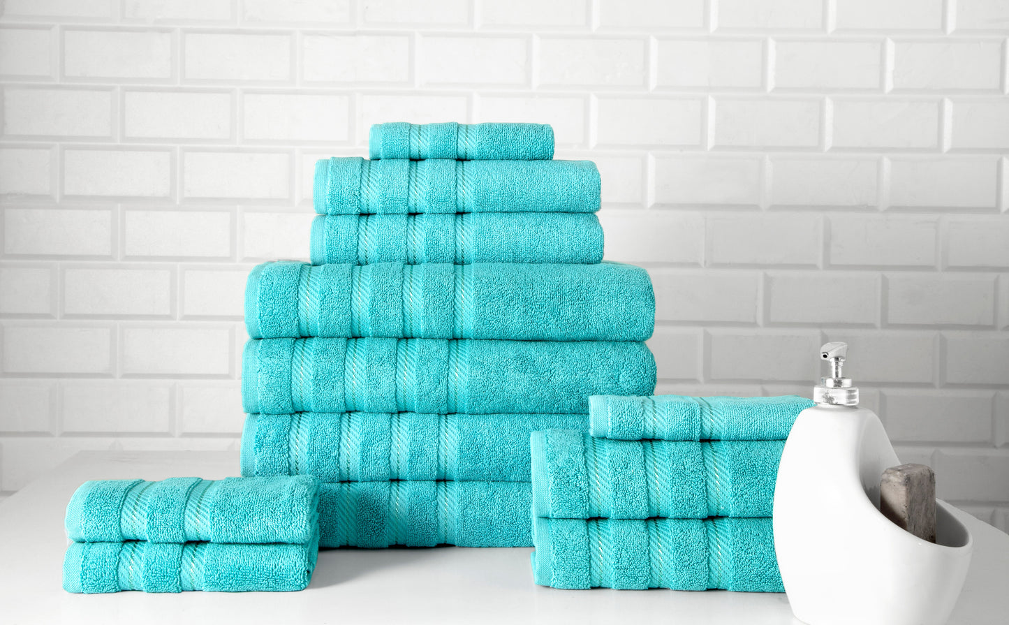 Antalya Turkish Cotton Family Towel Set – 12-Piece Complete Bath Bundle