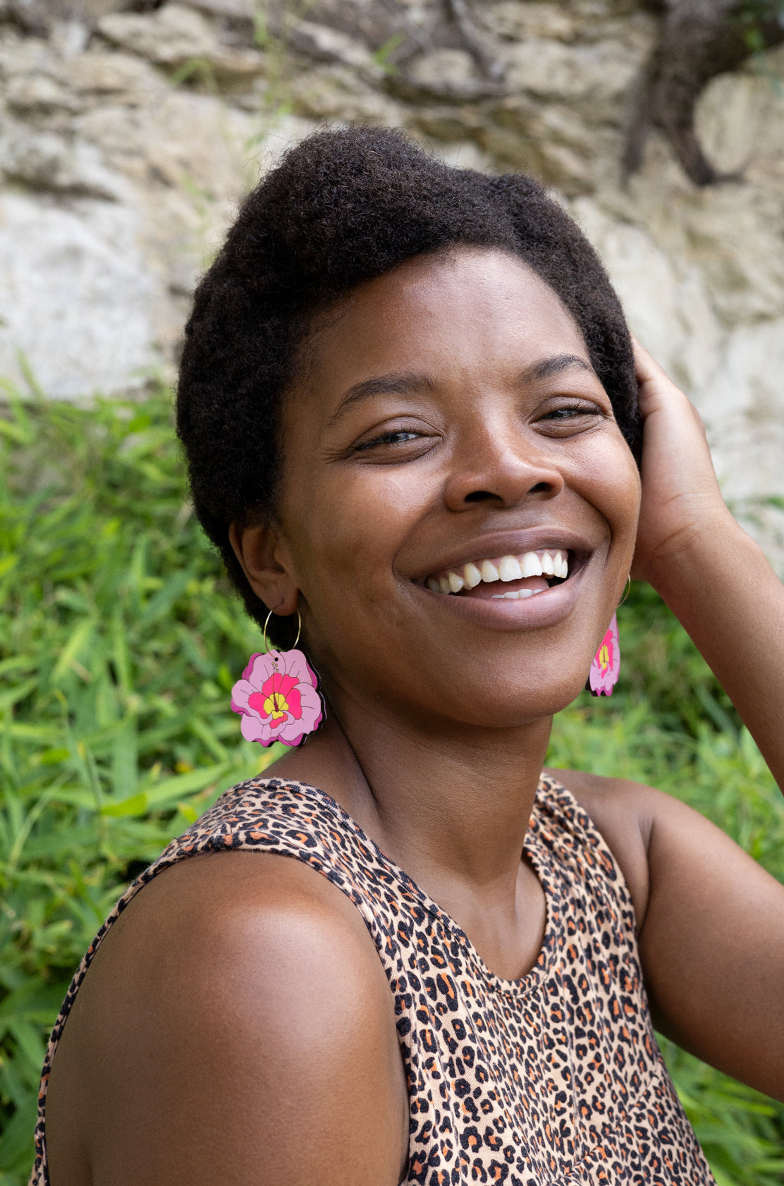 Hibiscus Flower Hoop Earrings – Tropical & Vibrant Statement Jewelry