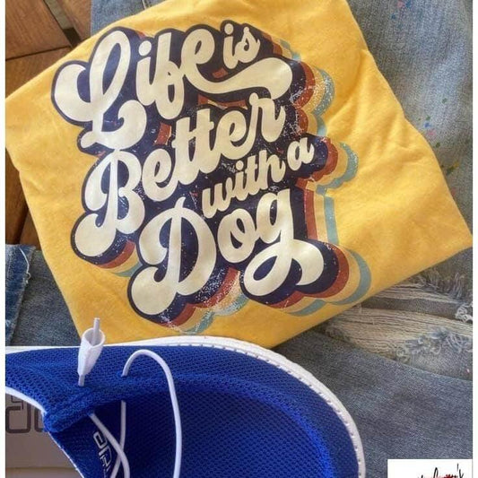 Life Is Better With A Dog Retro T-shirt