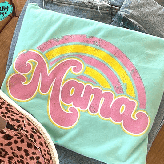 Mama Rainbow Retro T-shirt