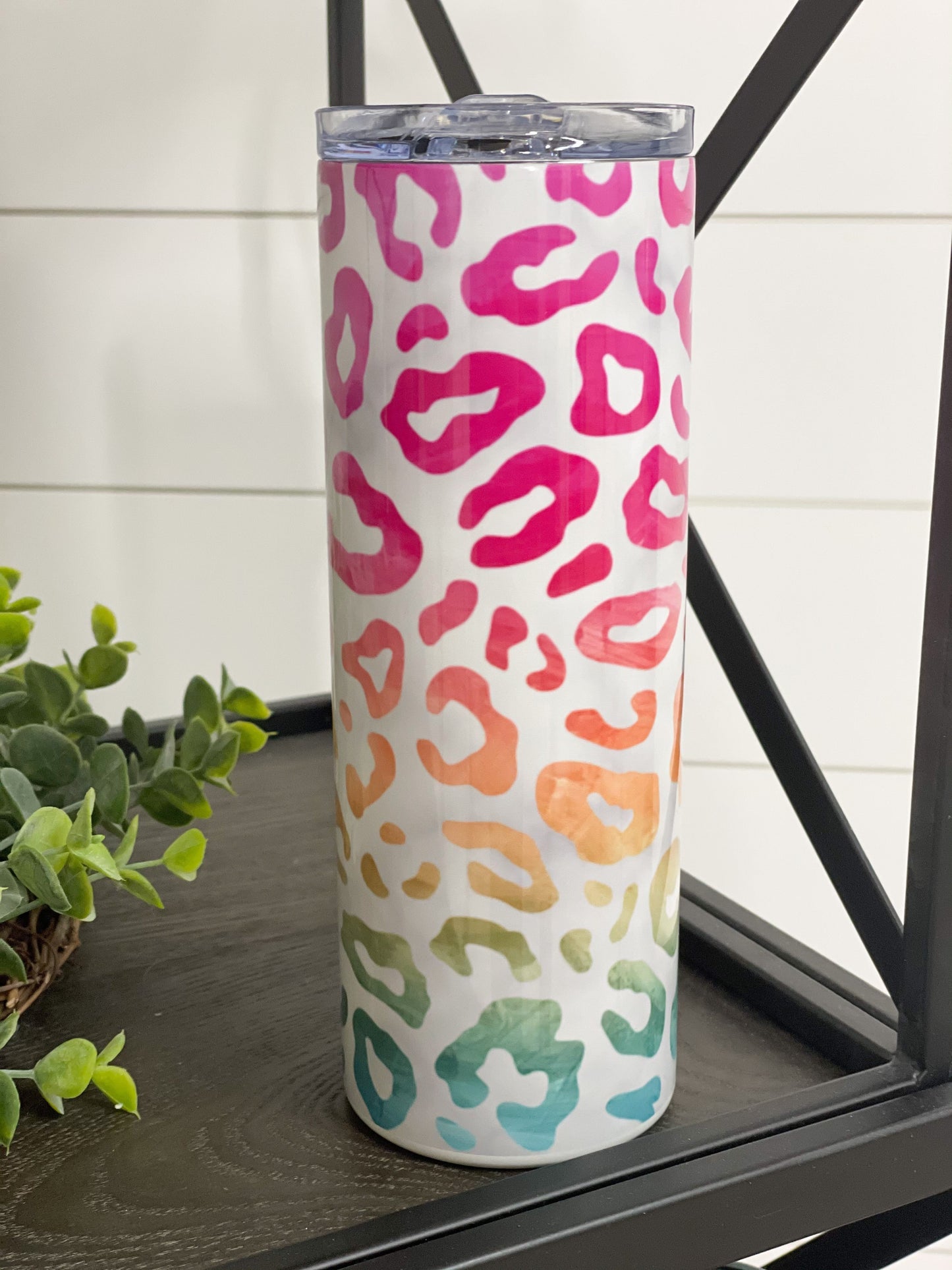 Marbled Ombre Leopard 20oz Skinny Tumbler – Stylish Insulated Travel Cup