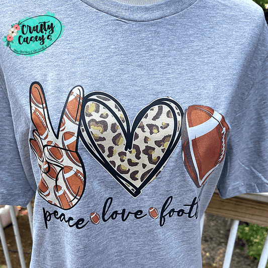 Peace Love Football Leopard T-shirt