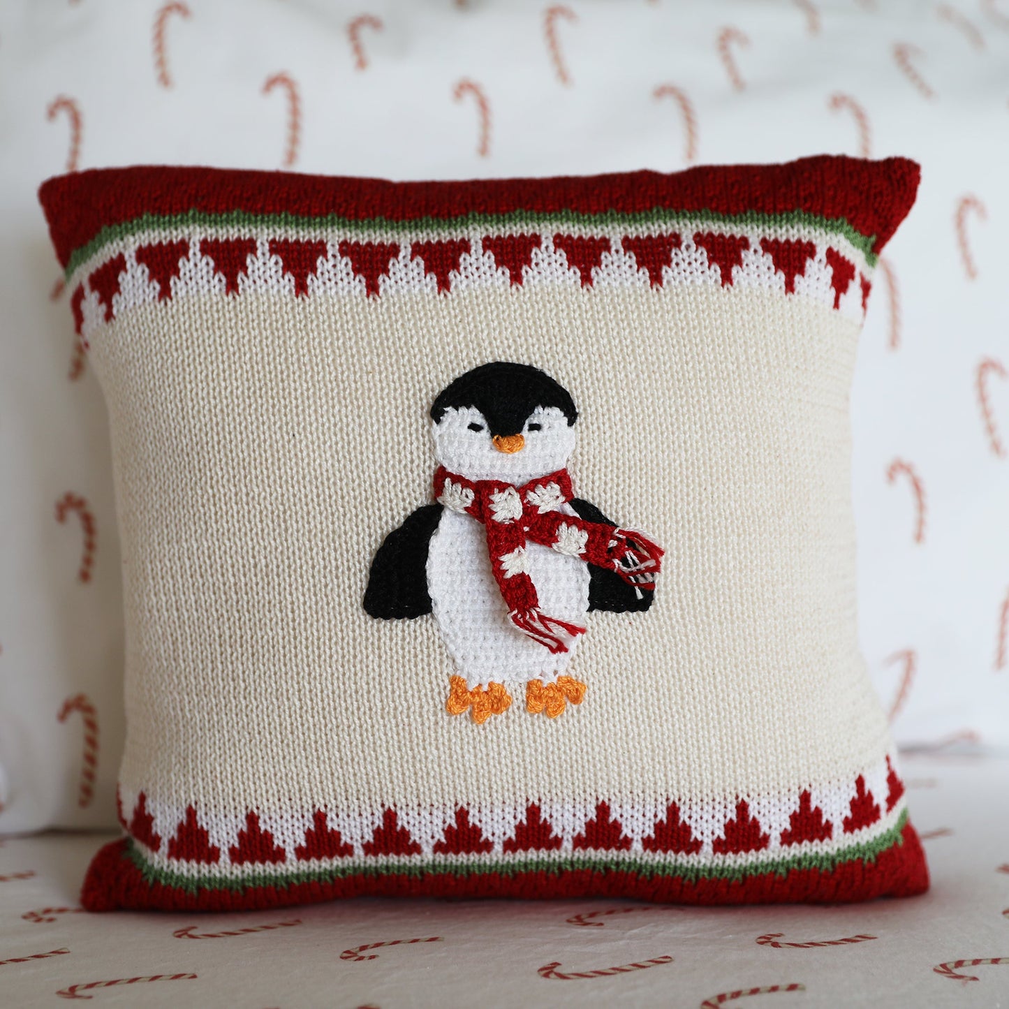 10" Penguin Decorative Holiday Throw Pillow – Cozy Winter Accent