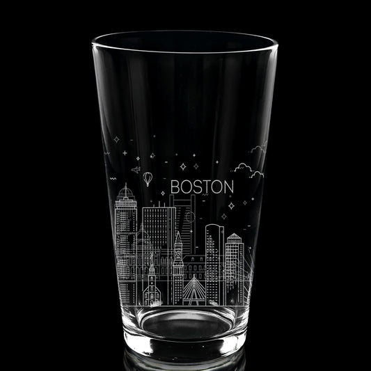 Boston, MA Skyline Pint Glass