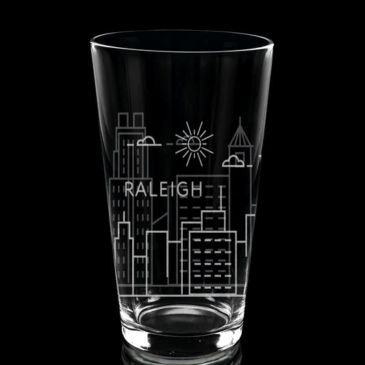 Raleigh, NC Skyline Pint Glass