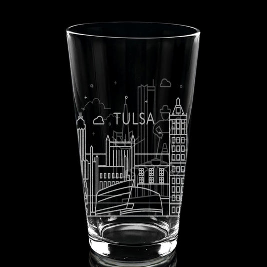 Tulsa, OK Skyline Pint Glass