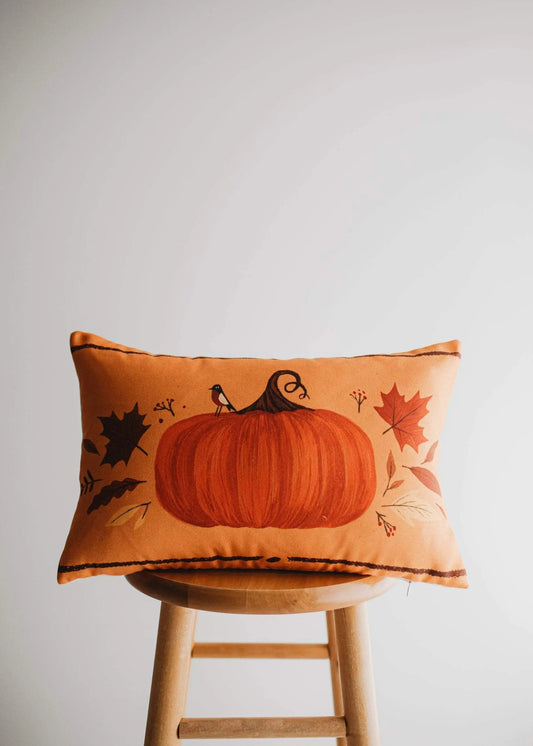Primitive Pumpkin Lumbar Throw Pillow