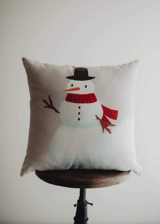 Primitive Snowman Throw Pillow