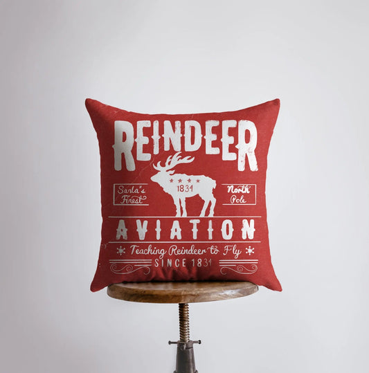 Reindeer Red Throw Pillow