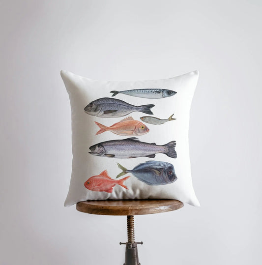 Seven Fish Throw Pillow
