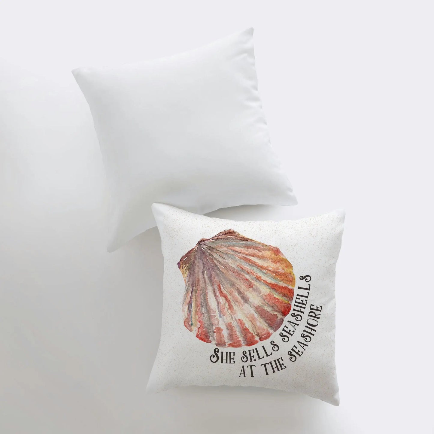 She Sells Sea Shells at the Sea Shore Throw Pillow
