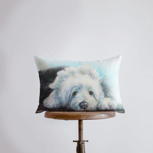 Watercolor Sheepdog Throw Pillow