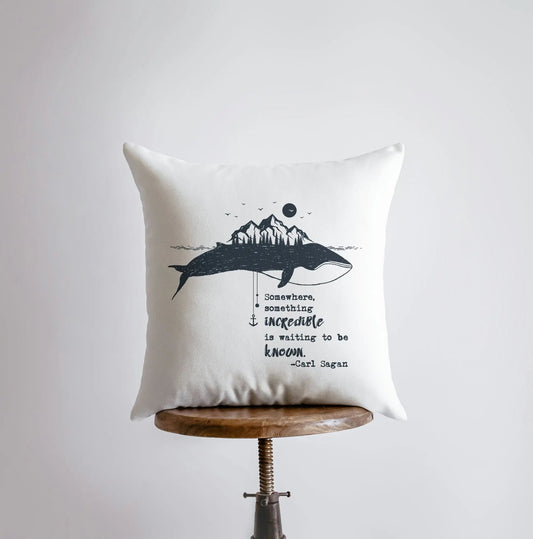 Somewhere Something Incredible is Waiting to be Known Throw Pillow