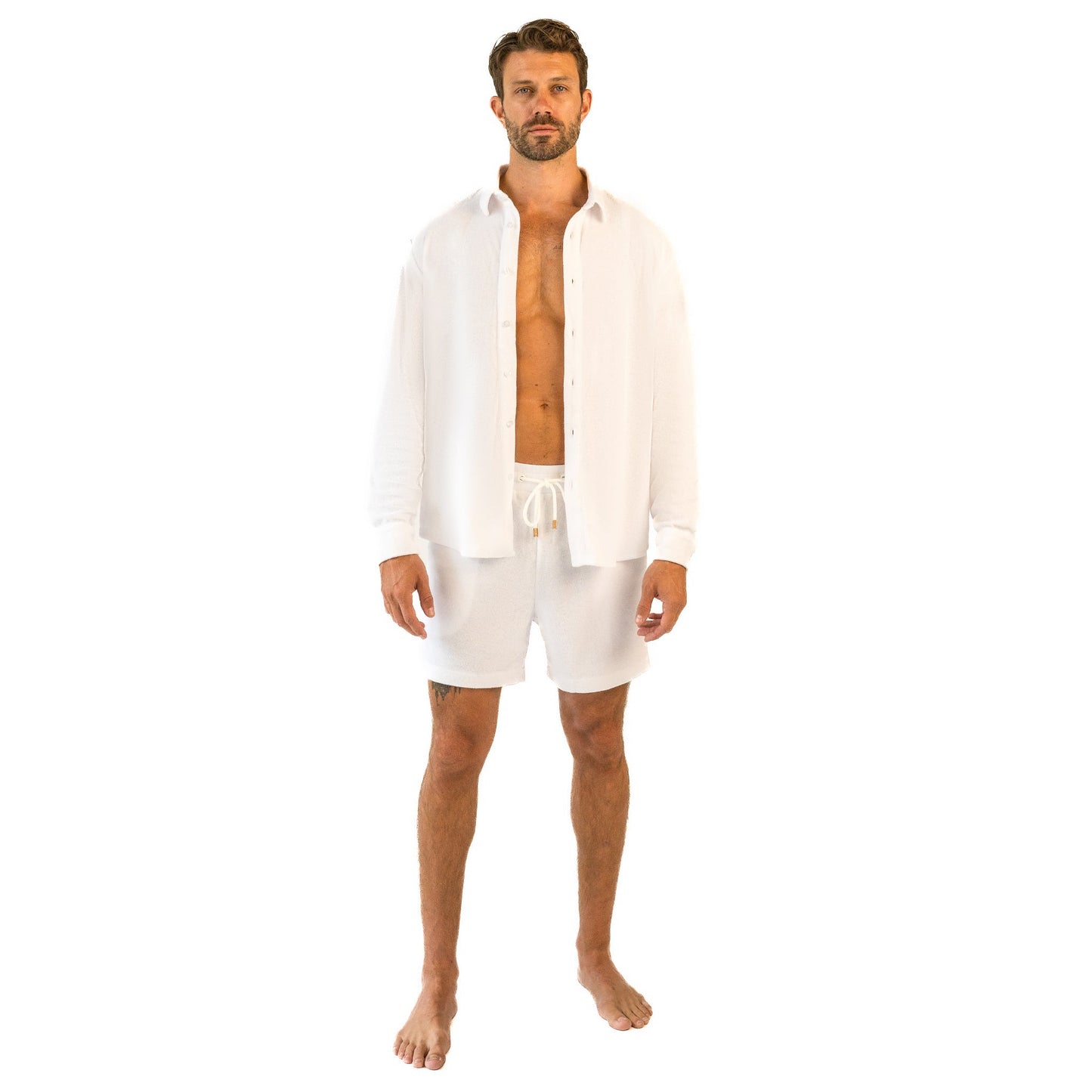 White Terry Shorts – Lightweight Casual Lounge & Summer Shorts