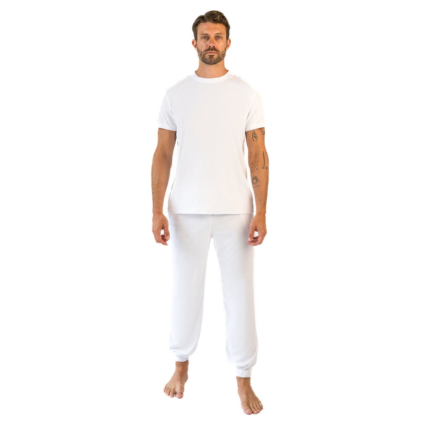 White Terry Pants – Soft Casual Lounge & Workout Joggers