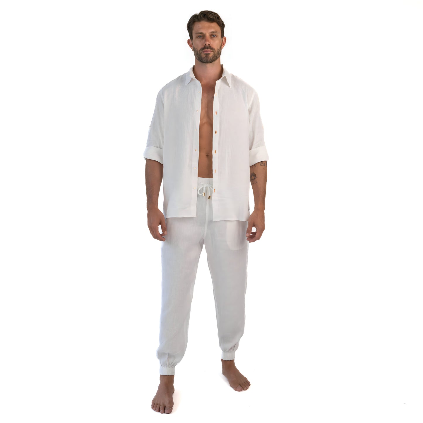 White Linen Shirt – Lightweight Casual Button-Up for Women