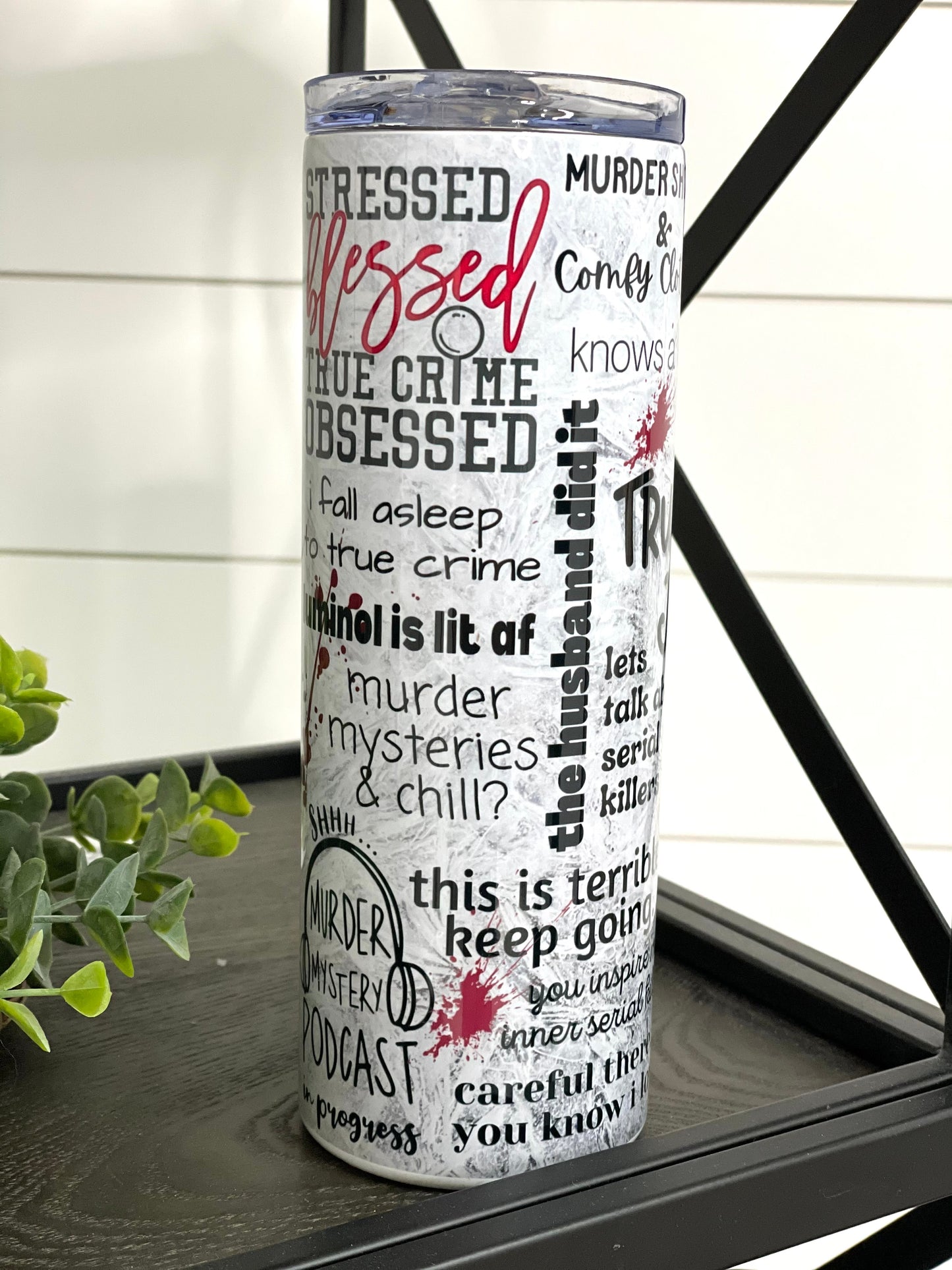 True Crime Junkie 20oz Skinny Tumbler – Insulated Drinkware for Mystery Lovers
