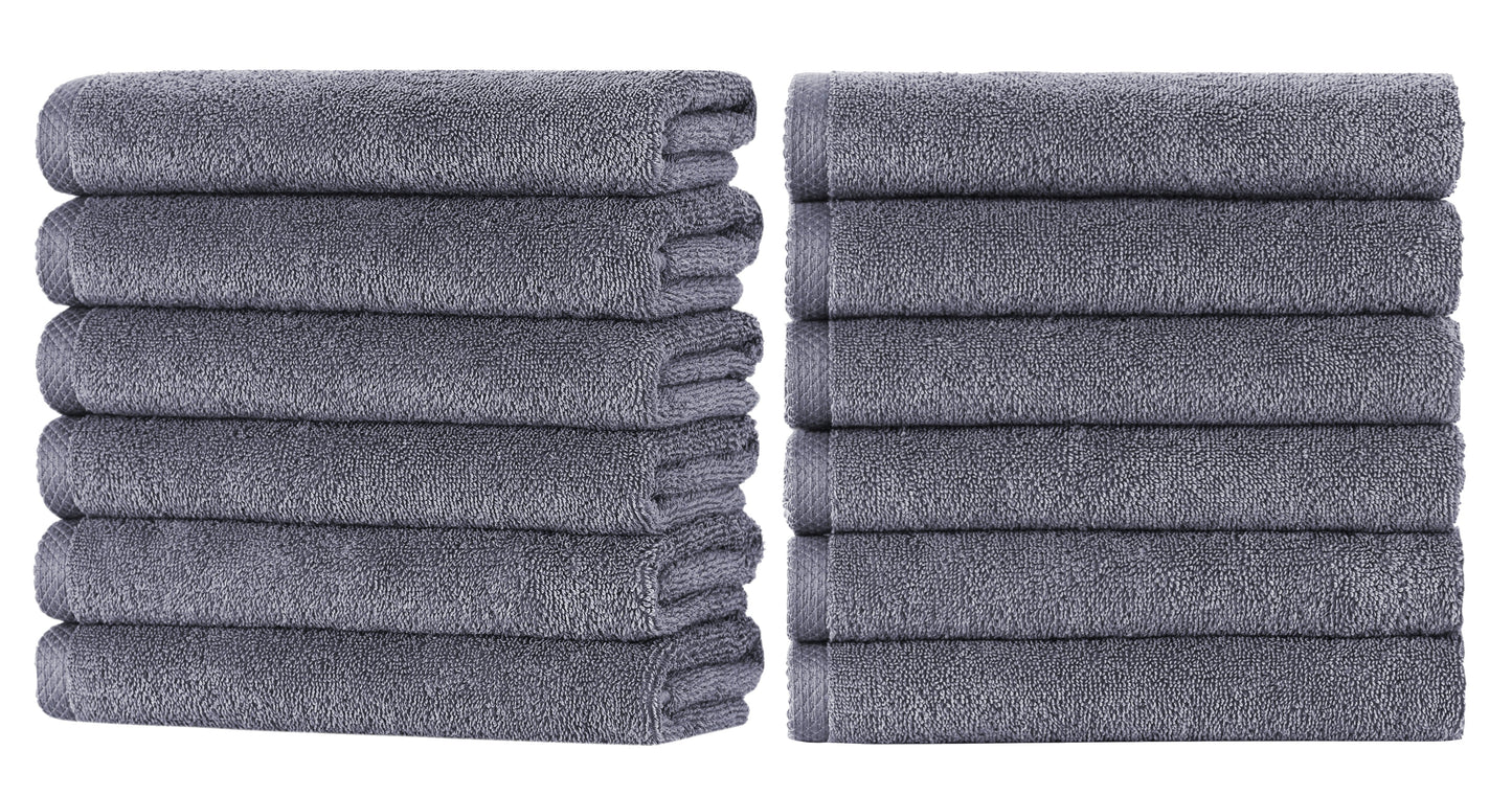 Hospitality Turkish Cotton Washcloths – 12-Piece Soft & Absorbent Set