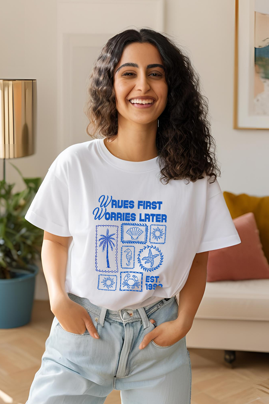Waves First, Worries Later Tee by Spikes and Seams