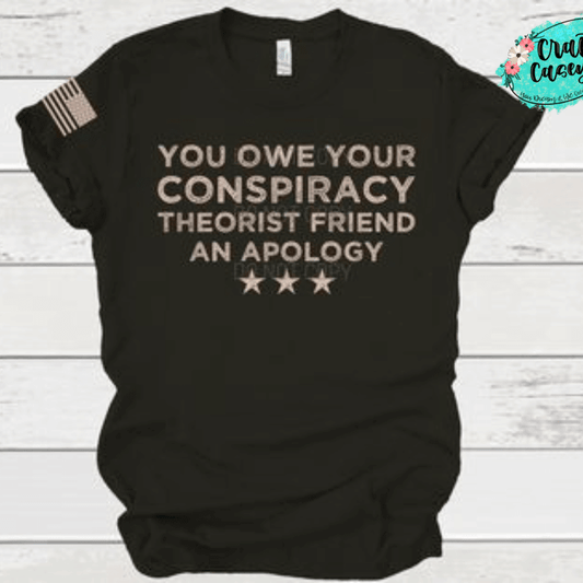 You Owe Your Conspiracy Friends An Apology T-shirt