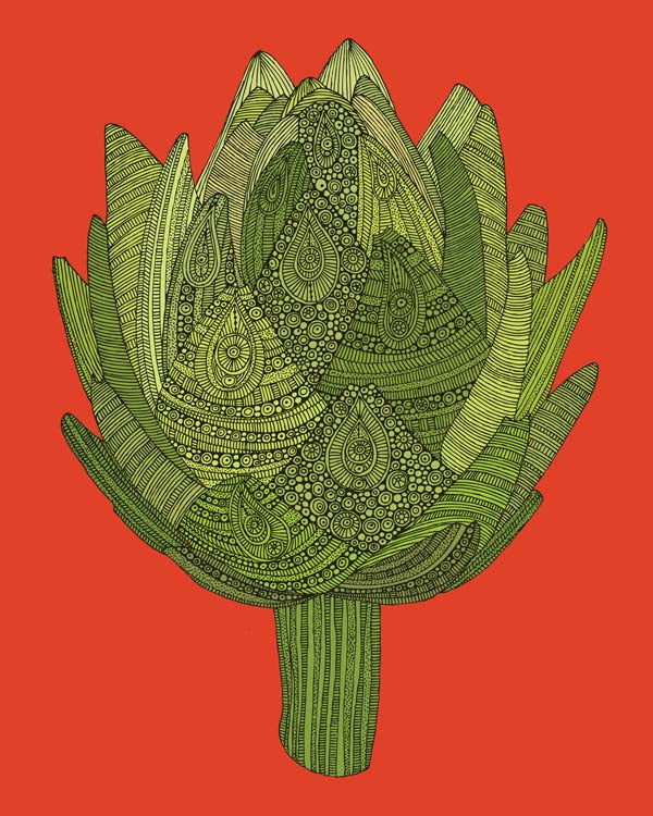 Artichoke Illustration Greeting Card – Unique Botanical Note Card