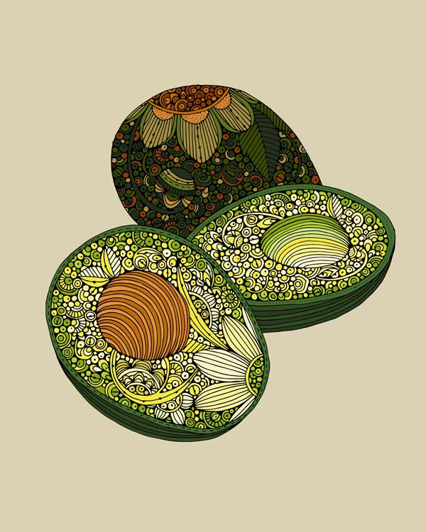 Avocado Art Print – Modern Botanical Wall Decor for Food Lovers