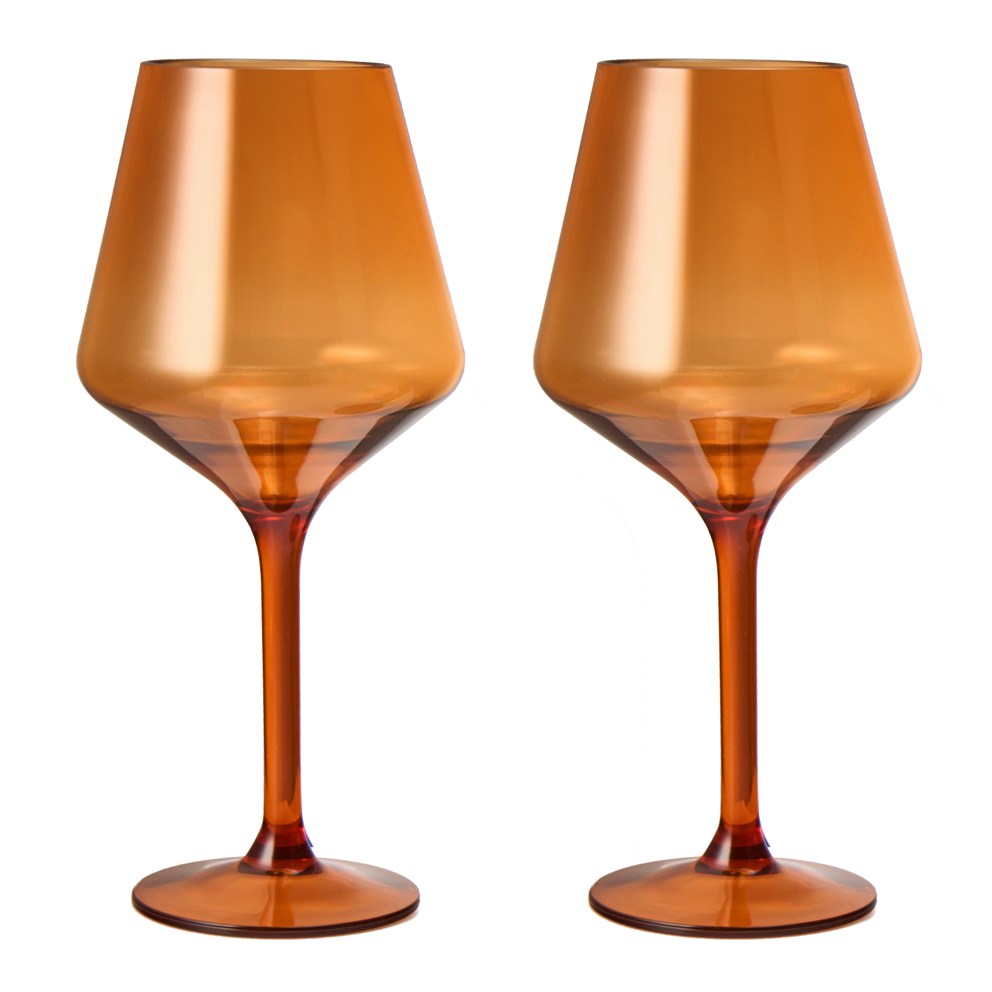 Burnt Orange Floating Wine Glasses 15oz Set of 2