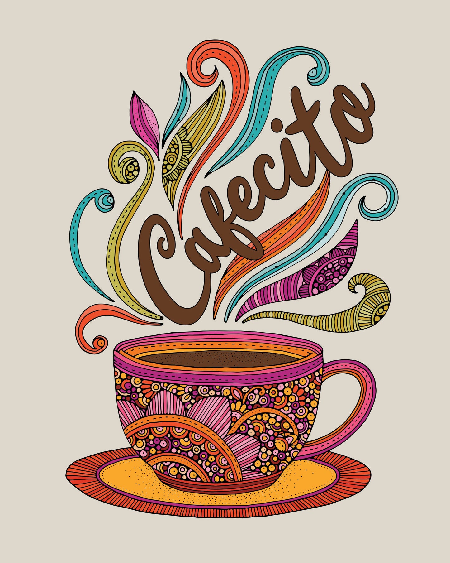 Cafecito Greeting Card – Cozy Coffee Lovers’ Note Card