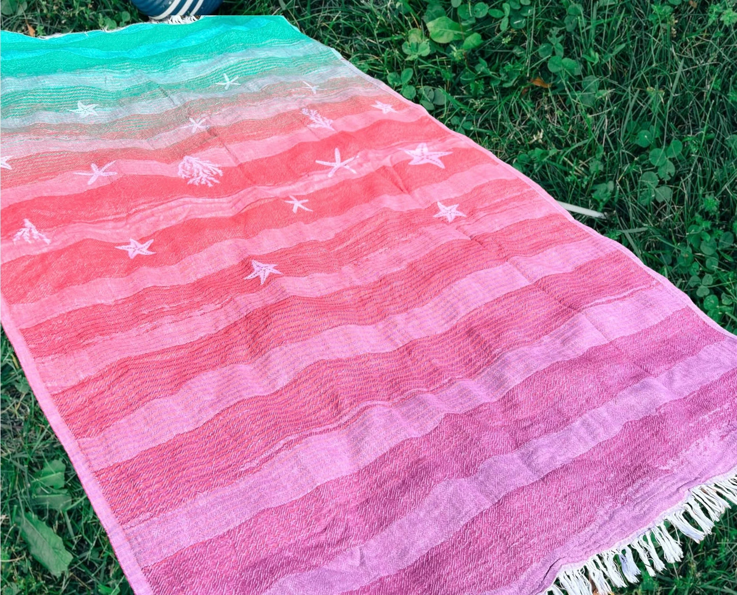 Rainbow in the Sea Turkish Towel